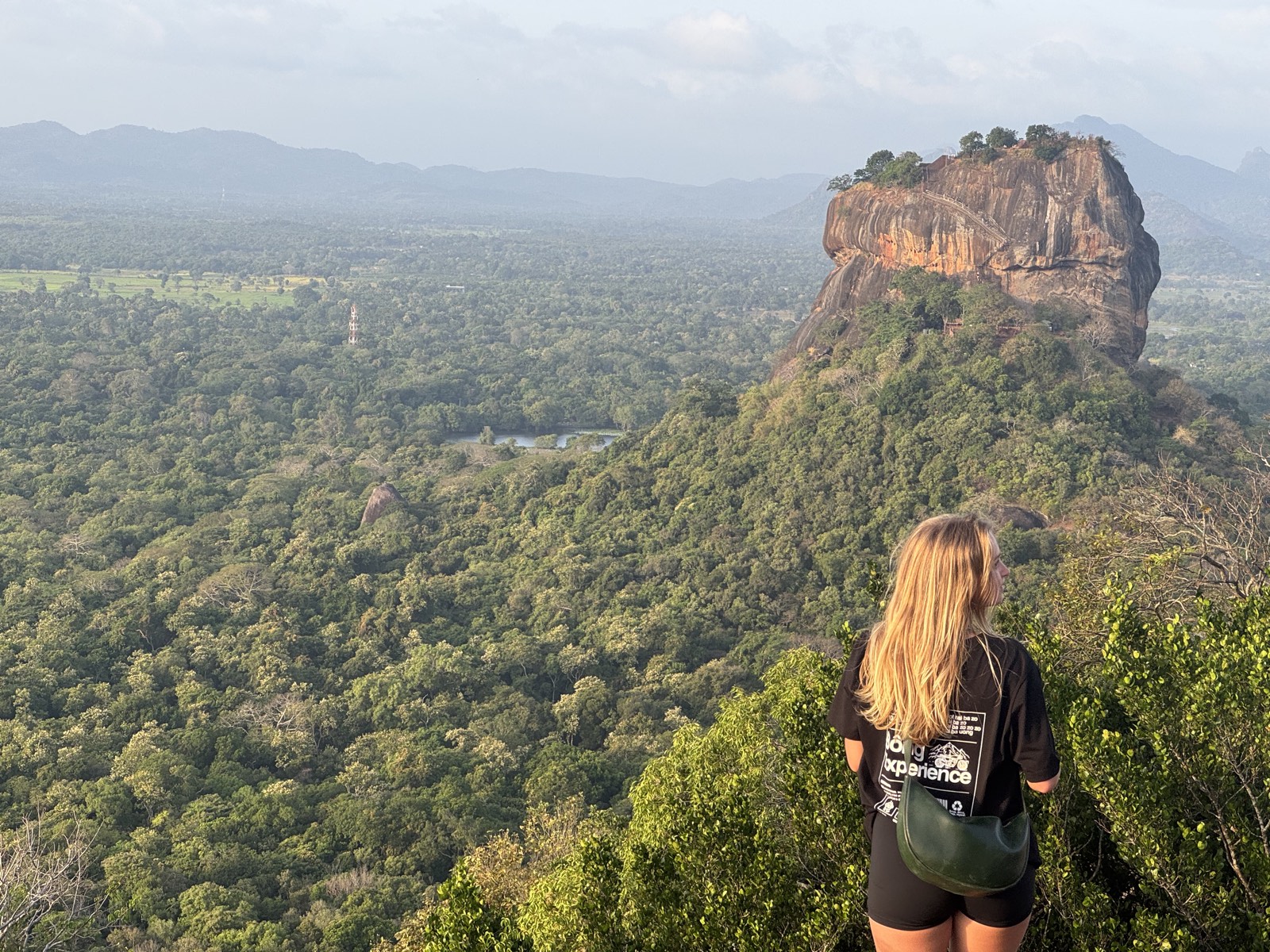 Carmen looking out at Sigiriya rock in Sri Lanka